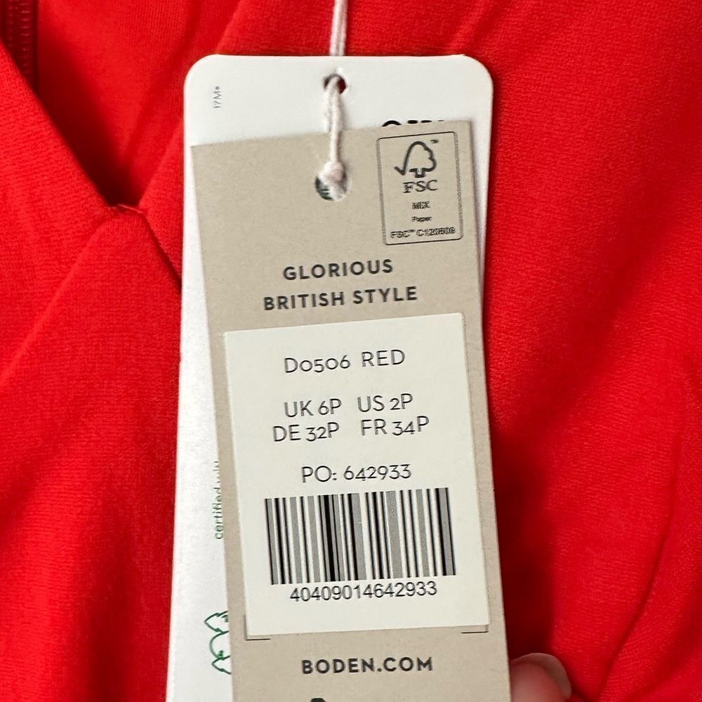 Boden Column Jersey Midi Tea Dress Size 2P NWT Long Sleeve V-Neck Classic - Picture 3 of 5
